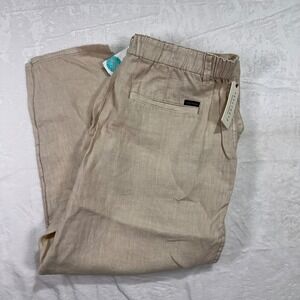 Sanctuary Everyday Linen Pant 16W Beige Elastic Waist Casual Women‎